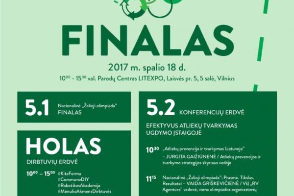 Nacionalinės „Žaliosios olimpiados“ finale konferencijos ir dirbtuvės lankytojams