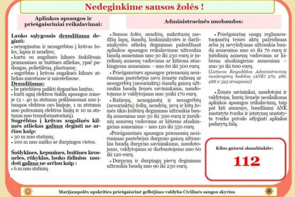 Nedeginkite žolės