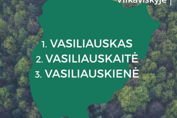 Vilkaviškio rajone populiariausia pavardė – Vasiliauskai