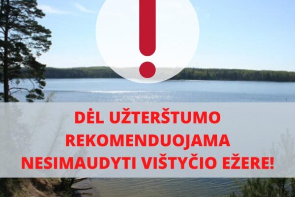 Rekomenduojama nesimaudyti Vištyčio ežere