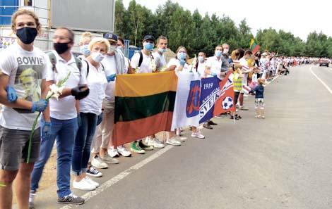 Vilkaviškiečiai dalyvavo Baltarusijos palaikymo akcijoje