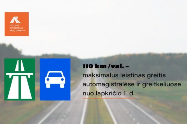 KET sezoniniai pasikeitimai – automagistralėmis ir greitkeliais važiuosime lėčiau