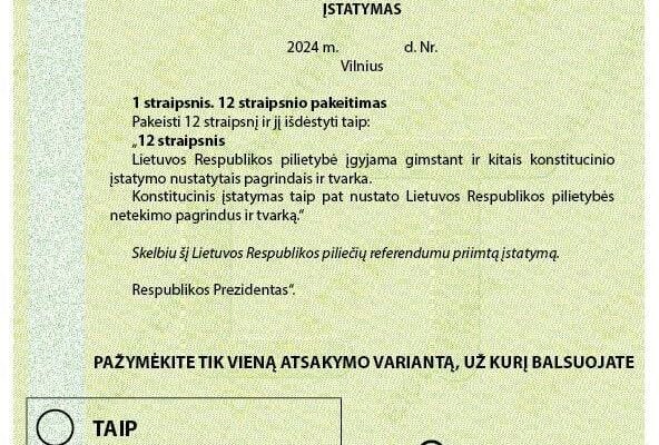 Susipažink, kaip atrodys referendumo balsavimo biuletenis