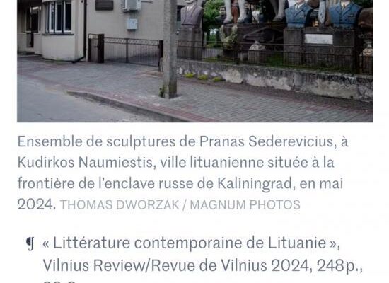 P. Sederevičiaus skulptūros – Prancūzijos dienraštyje